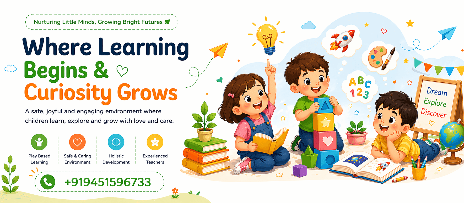 Little Roots Playgroup School children and early learning hero banner